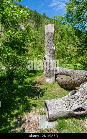 Arte Sella is exhibition of contemporary art which takes place in  the woods of Sella Valley, Borgo Valsugana - Trentino Alto Adige- Italy Stock Photo