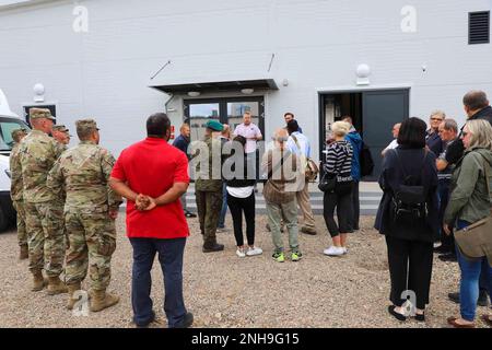 A meeting with the Polish approval authority, engineers, architects, and contractors from U.S. Army, Host Nation, and Department of Defense Civilians discussing the final inspection of the new gym at Drawsko Pomorskie Training Area (DPTA). Approximately two years in the waiting, the gym is in use by U.S. Soldiers at DPTA located in Western Poland. ACFT,Atlantic Resolve,Maine Army National Guard,Strong Europe,Team 21, Stock Photo