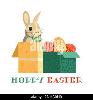 Hoppy Easter fancy holiday fun vector illustration Stock Vector