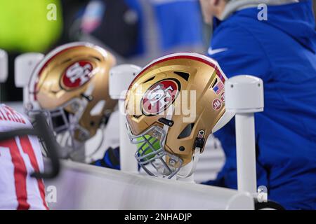 Jan 29, 2023; Philadelphia, Pennsylvania, USA; San Francisco 49ers punter  Mitch Wishnowsky (18) punts the ball away during the first half of the NFC  Championship against the Philadelphia Eagles in Philadelphia, Pennsylvania.