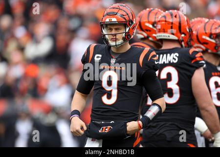 CINCINNATI, OH - JANUARY 08: Cincinnati Bengals wide receiver Ja'Marr Chase  (1) wears a shirt honoring Buffalo Bills defensive back Damar Hamlin before  a game between the Baltimore Ravens and the Cincinnati