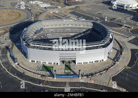 A general overall aerial view of MetLife Stadium, Jan. 24, 2023