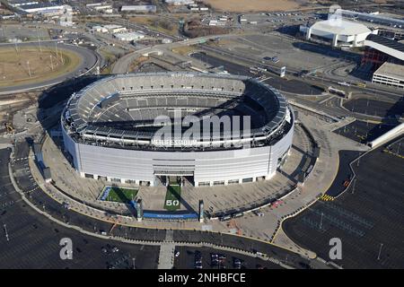 A general overall aerial view of MetLife Stadium, Jan. 24, 2023, in East  Rutherford, N.J. The stadium is the home of the New York Giants and the New  York Jets. (Kirby Lee