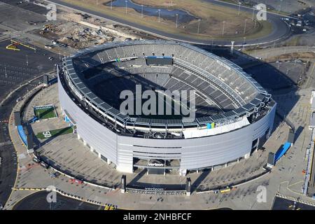 A general overall aerial view of MetLife Stadium, Jan. 24, 2023