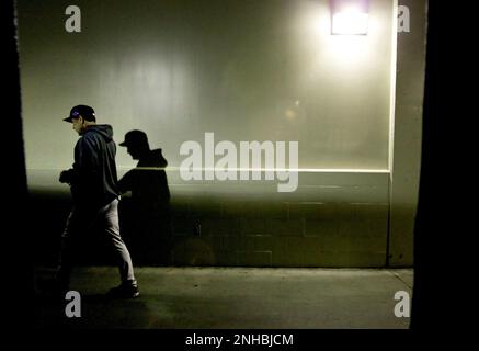 Giants manager Bruce Bochy heads to the locker room as the San Francisco  Giants fall to the Colorado Rockies at AT&T Park in San Francisco on  Saturday. (Michael Macor/San Francisco Chronicle via