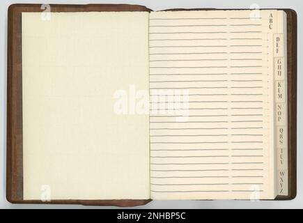 Vintage paper address book or notebook. The paper is handmade Stock Photo