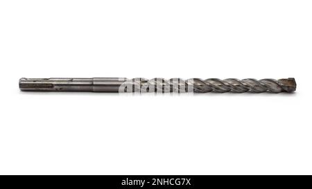 Used concrete hammer drill bit isolated on white background Stock Photo