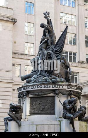 Nelson Monument in Exchange Flags in Liverpool Stock Photo