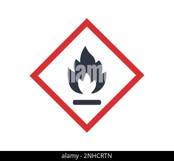 Flammable packaging icon. Flame fire logo symbol. Warning danger sign ...