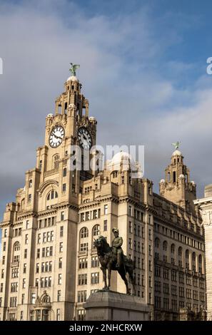 Royal Liver Building at Pier Head, Liverpool Stock Photo