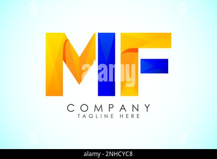 Initial Letter M F Logo Design Vector Template. Graphic Alphabet Symbol. Gradient logo Stock Vector