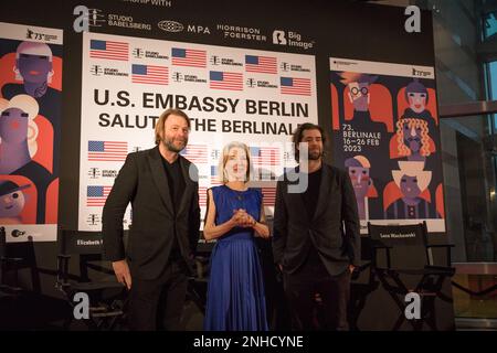 Berlin, Germany. 21st Feb, 2023. The US Embassy in Berlin has invited actresses and personalities from politics and business on February 21, 2023. US Ambassador Amy Gutmann was the host of the evening. The Ukrainian Ambassador to Germany also attended the event. A notable personality present was the film director, producer, and screenwriter Steven Spielberg. The event took place in reference to the Berlinale in Berlin. (Photo by Michael Kuenne/PRESSCOV/Sipa USA) Credit: Sipa USA/Alamy Live News Stock Photo