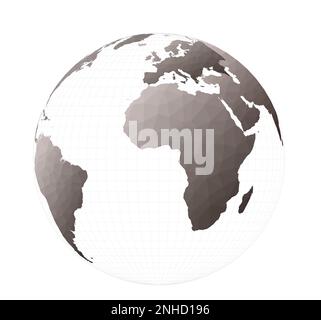 World map vector. Orthographic projection. Radiant vector illustration. Stock Vector