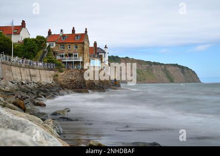 Sunny Cloudy Robin Hood's Bay Stock Photo - Alamy