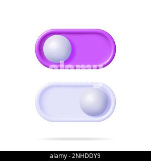 3D On and Off Buttons Switch Stock Vector