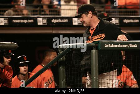 Giants manager Bruce Bochy heads to the locker room as the San Francisco  Giants fall to the Colorado Rockies at AT&T Park in San Francisco on  Saturday. (Michael Macor/San Francisco Chronicle via