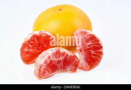 Red-fleshed chinese grapefruit (Citrus maxima) Stock Photo