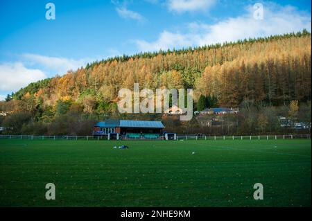 Abertillery, Wales 13 November 2021. Ardal Leagues South East match between Abertillery Bluebirds and Goytre AFC. Credit: Will Cheshire Stock Photo