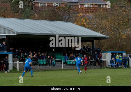 Abertillery, Wales 13 November 2021. Ardal Leagues South East match between Abertillery Bluebirds and Goytre AFC. Credit: Will Cheshire Stock Photo