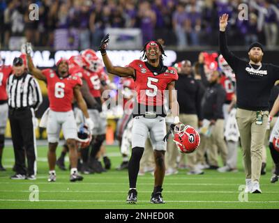 INGLEWOOD, CA - JANUARY 09: Georgia Bulldogs linebacker Marvin Jones Jr.  (7) during the Georgia Bulldogs game versus the TCU Horned Frogs in the  College Football Playoff National Championship game on January