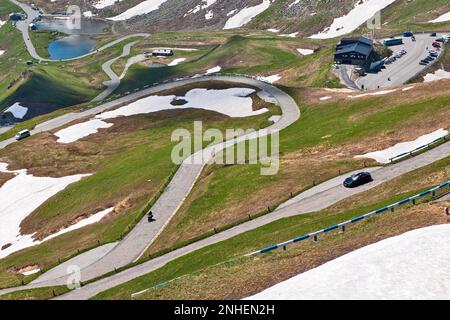 Old Grossglockner High Alpine Road, Europe, serpentine, cobblestones, Carinthia, East Tyrol, Austria Stock Photo