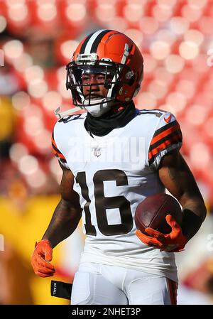 Cleveland Browns wide receiver Jaelon Darden walks off the field after  drills at the NFL football team's practice facility Tuesday, June 6, 2023,  in Berea, Ohio. (AP Photo/Ron Schwane Stock Photo - Alamy