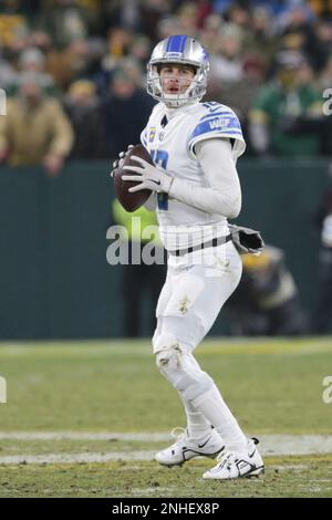 GREEN BAY, WI - JANUARY 08: Green Bay Packers linebacker Quay Walker (7)  celebrates during a game between the Green Bay Packers and the Detroit Lions  at Lambeau Field on January 8