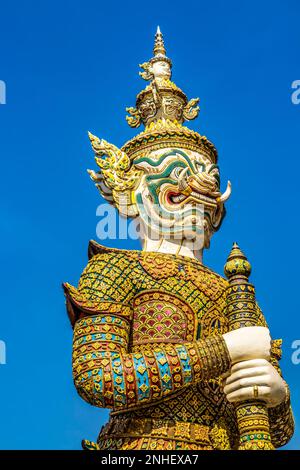 White Guardian Statue Grand Palace Bangkok Thailand Palace was home of KIng of Thailand from 1782 to 1925 Stock Photo