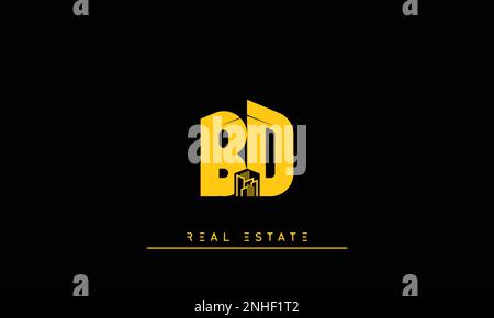Real Estate letters Initials Monogram logo BD , DB Stock Vector