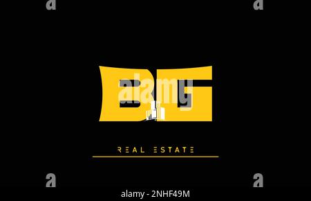 Real Estate letters Initials Monogram logo BG , GB Stock Vector