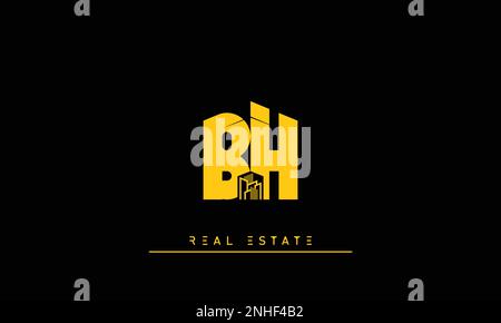 Real Estate letters Initials Monogram logo BH , HB Stock Vector
