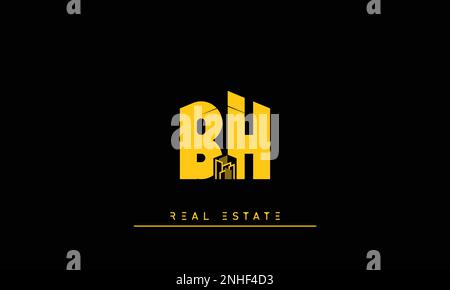 Real Estate letters Initials Monogram logo BH , HB Stock Vector