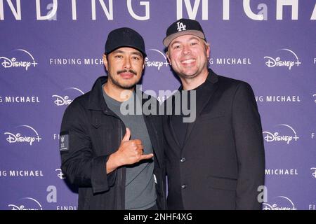 Nims Purja (left) and Del Shoopman attending the premiere of the  documentary, Finding Michael, at the Dolby Cinema At The Cinema In The  Power Station, Battersea Power Station, London. Picture date: Tuesday  February 21, 2023 Stock Photo - Alamy