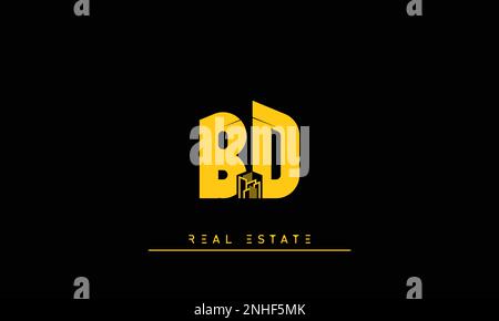 Real Estate letters Initials Monogram logo BD , DB Stock Vector