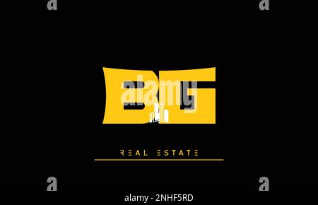 Real Estate letters Initials Monogram logo BG , GB Stock Vector
