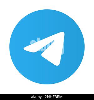 Telegram instant messaging app icon. Black silhouete square with ...