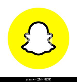 Snapchat instant messaging app icon. Square shape vector illustration. Stock Vector