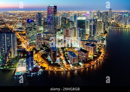 Downtown Miami,Four Seasons Hotel, Aerial,  Miami,Miami Beach South Florida,USA Stock Photo