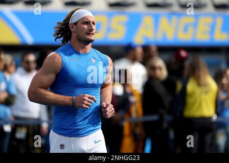 January 01, 2023 Los Angeles Rams quarterback Baker Mayfield throws a pass  during the NFL football game between the Los Angeles Rams and the Los  Angeles Chargers in Inglewood, California. Mandatory Photo