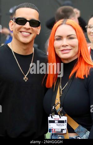 Daddy Yankee and Miguelito pose at the Billboard Latin Pre-Conference...  News Photo - Getty Images
