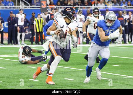 January 8, 2023: Detroit Lions defensive end Aidan Hutchinson (97) sacks  Green Bay Packers quarterback Aaron Rodgers (12) during a football game in  Green Bay, Wisconsin. Kirsten Schmitt/Cal Sport Media/Sipa USA(Credit  Image: ©