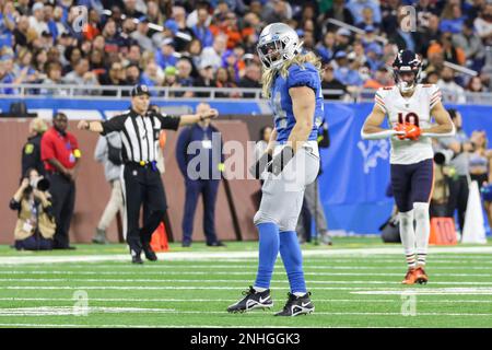 January 8, 2023: Detroit Lions defensive end Aidan Hutchinson (97) sacks  Green Bay Packers quarterback Aaron Rodgers (12) during a football game in  Green Bay, Wisconsin. Kirsten Schmitt/Cal Sport Media/Sipa USA(Credit  Image: ©