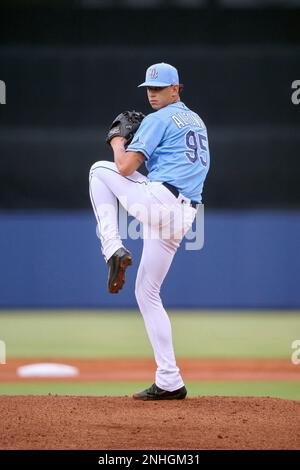 FCL Rays catcher Felix Salguera (86) throwing during a Florida