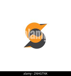 letter s round curves simple geometric movement logo vector Stock Vector