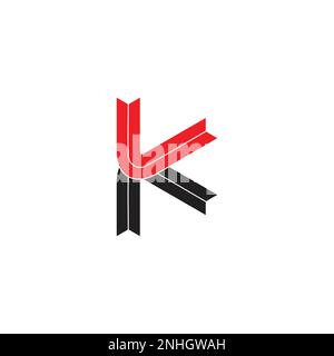 letter vk simple ribbon colorful logo vector Stock Vector