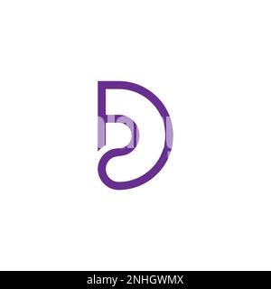 letter db curve geometric line logo vector Stock Vector
