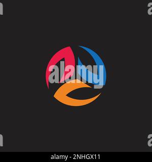 arrows geometric circles flame logo vector Stock Vector