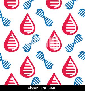 blood dna chain medical background seamless pattern vector Stock Vector