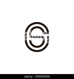 letter cs ovale simple geometric line logo vector Stock Vector