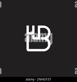 letter wb simple geometric thin line logo vector Stock Vector
